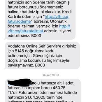 Vodafone'dan Ayrıldım Ama Ödeme SMS'leri Bitmiyor