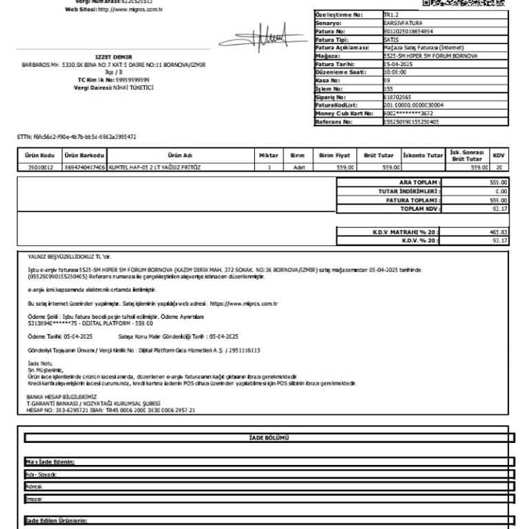Kumtel Airfryer Ürününde Yanık Ve Plastik Kokusu Problemi