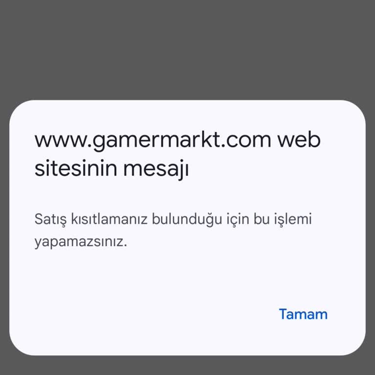 Gamermarkt Hesaplarında Sürekli Satış Kısıtlaması Sorunu