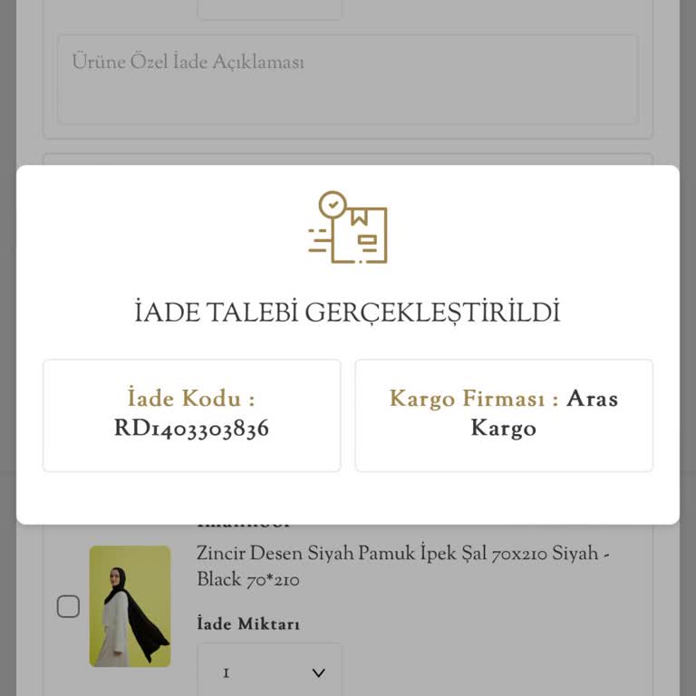 İade Edilen Şalların Ücreti Halen Hesabımda Değil