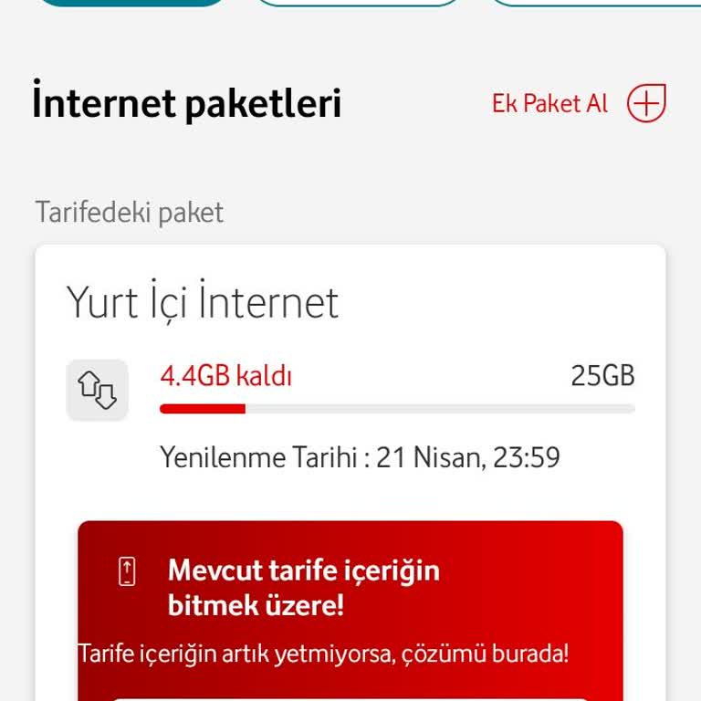 Vodafone'un Aniden Azalan İnternet Paketi Sorunu