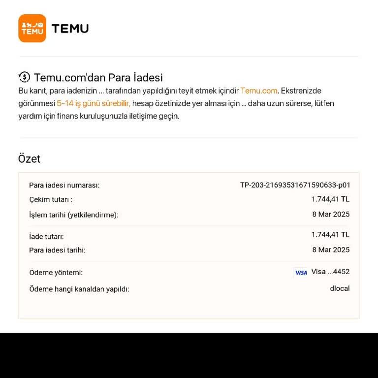 Temu'da İptal Edilen Siparişin İadesi: Beklenen Para Nerede?