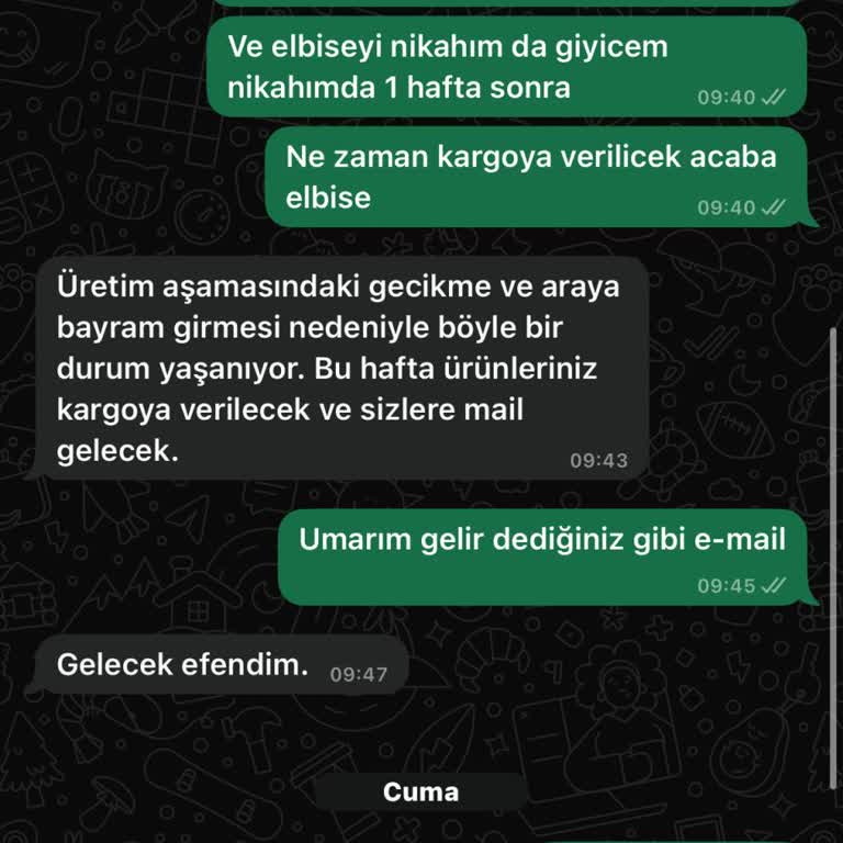 Nikah Öncesi Teslim Edilmeyen Elbise Krizi