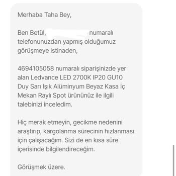 Sipariş İptali Ve Geri Dönüş Eksikliği