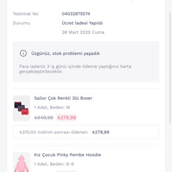 Stok Sorunları Ve İptal Edilen Siparişler