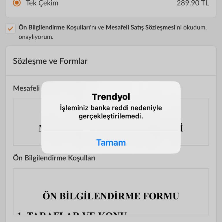 İninal Kart İle Trendyol Alışverişinde Banka Reddi Sorunu