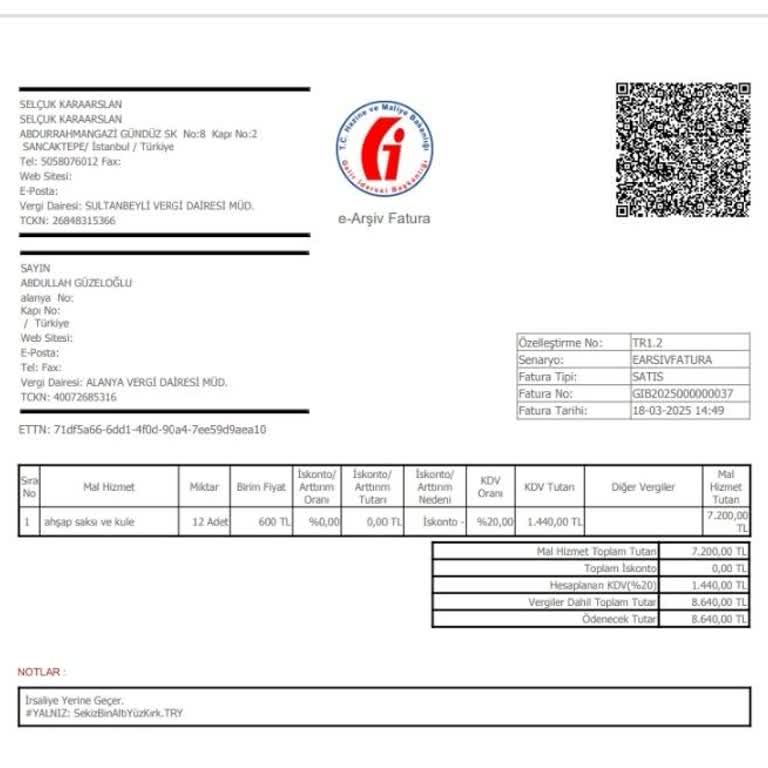 Teslim Edilmeyen Ahşap Saksı Siparişi