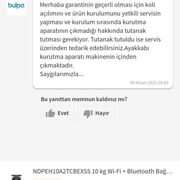 Hoover Kurutma Makinesi Aparat Sorunu