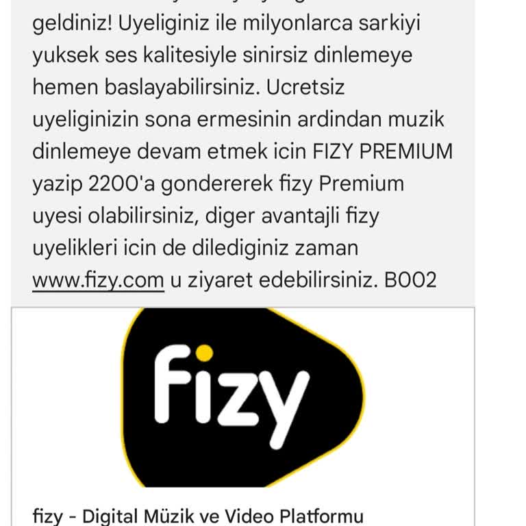 Fizy Premium Hediye Kodu Sorunu