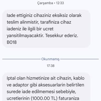 Haksız Fatura Kesimi Ve Modem İade Sorunu
