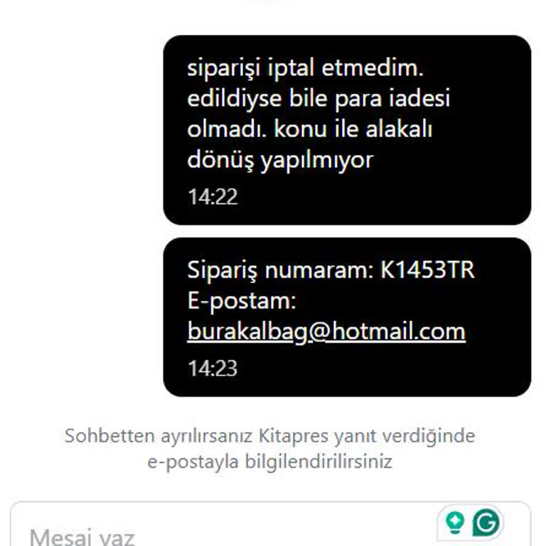 İptal Edilen Sipariş Ve Yanıtsız Müşteri Hizmetleri Sorunu