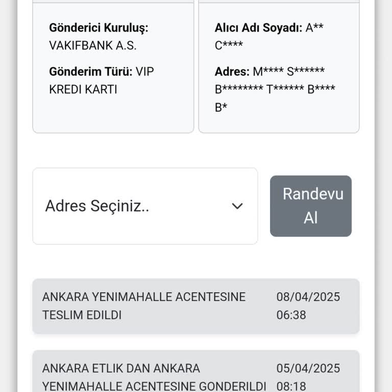 Kredi Kartı Teslimatında Gecikme Şikayeti