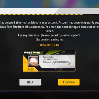 My Free Fire Max Account Suspended Without a Reason - I Want It Back