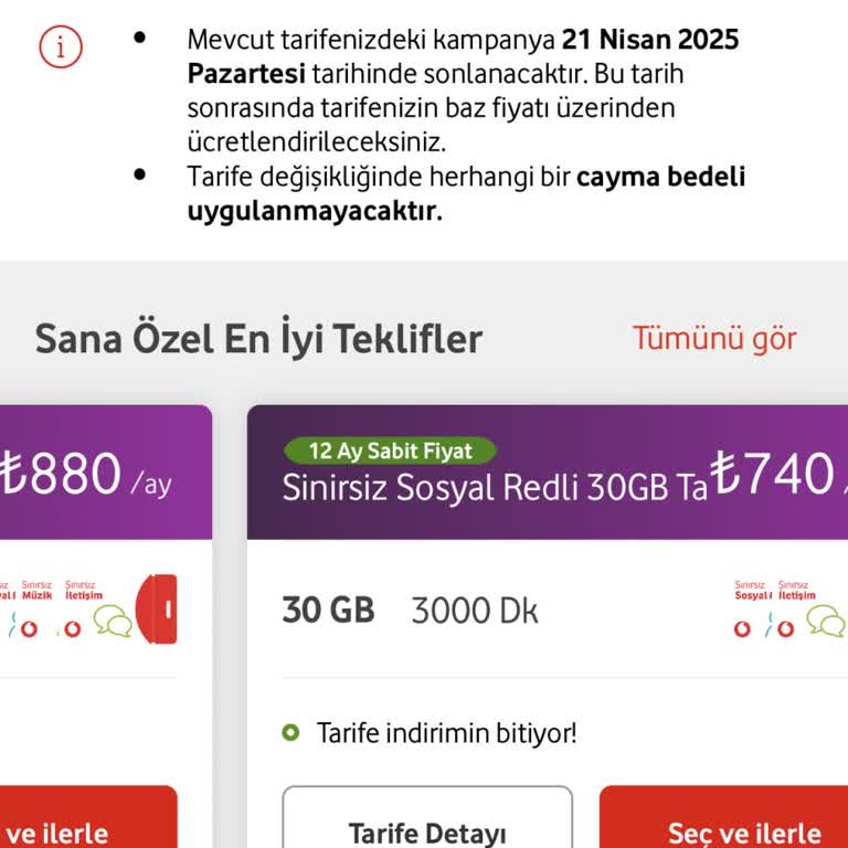 Vodafone'un Uçuk Fiyat Artışıyla Şikayetçiyim!
