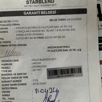 Paslanan Blender Parçası Ve Garanti Sorunu