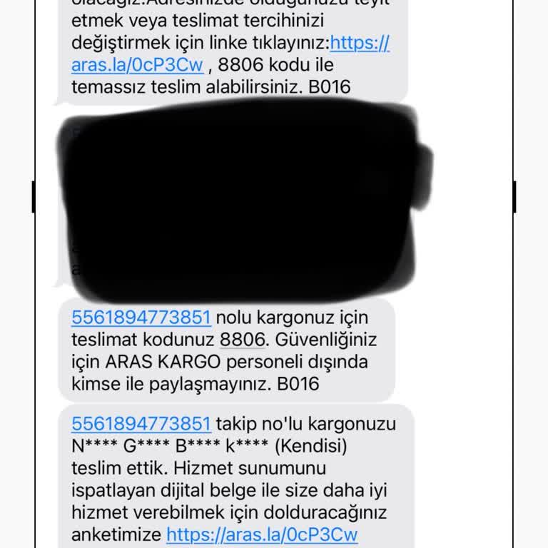Aras Kargo Ortadağ Şubesi Kargolarımı Yanlış Teslim Ediyor