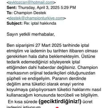 İptal Edilen Siparişin İadesinde Yaşanan Uzun Süreli Mağduriyet