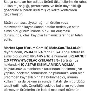 Adidas Mağazasından Aldığım Ayakkabıda Beklenmedik Yırtılma Ve Reddedilen İade Talebi