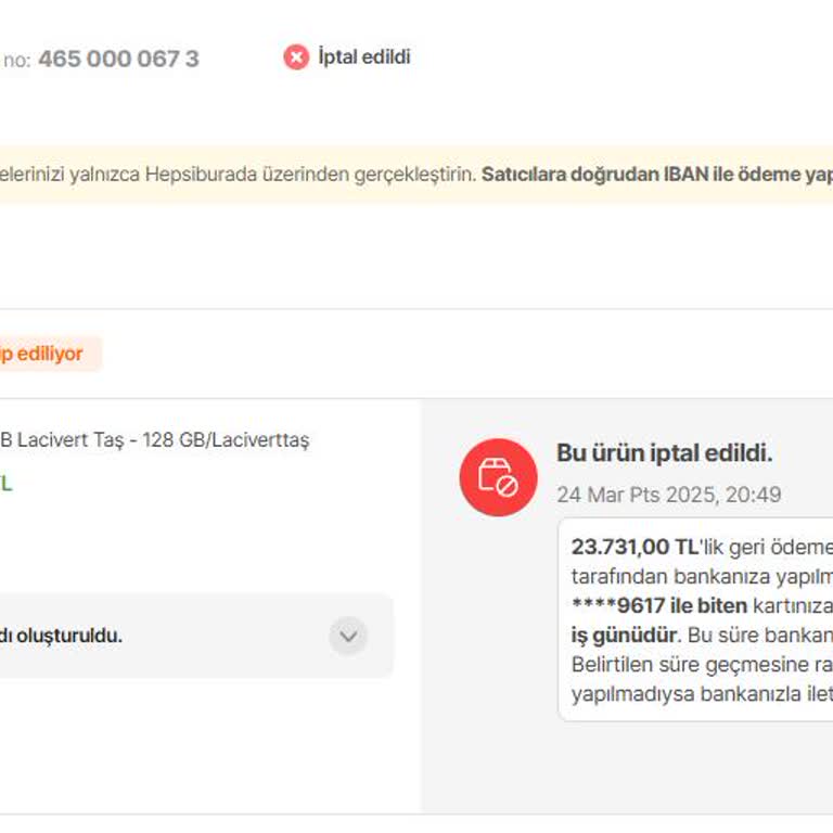 İptal Edilen Siparişin Ödemesi Hala İade Edilmedi