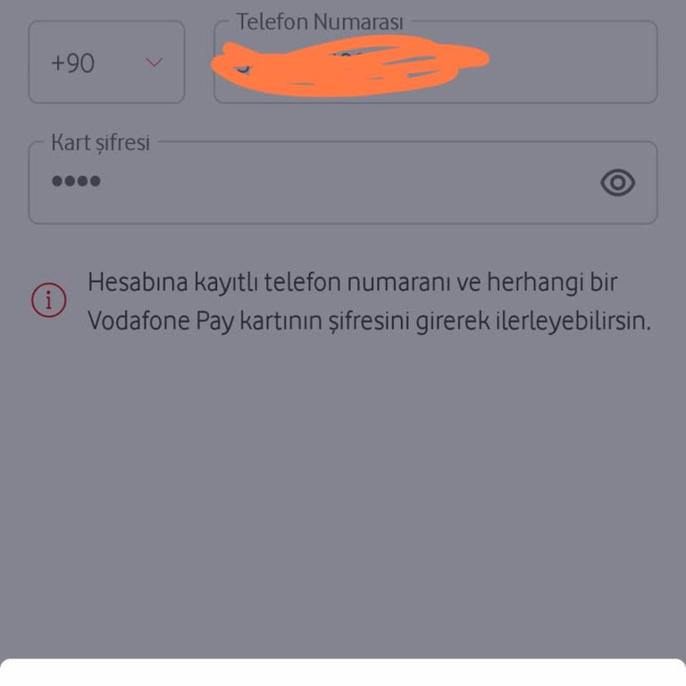 Fiziksel Kart Olmadan Vodafone Pay Şifre Yenileme Engeli