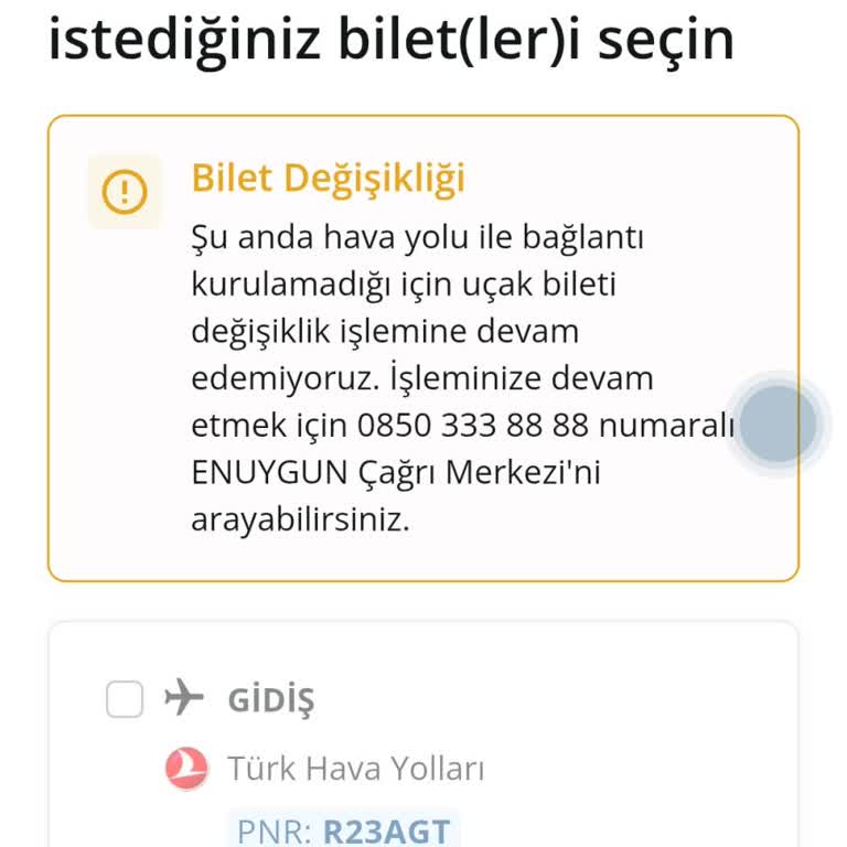 Bilet Tarih Değişikliği Ve İade Sorunu