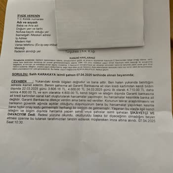 Garanti Bankası'nda Sanal Kart Mağduriyeti