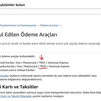 Amazon'un Troy Ödeme Seçeneği Sorunu Hala Çözülmedi