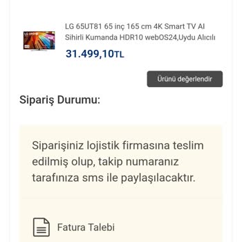 Vatan Bilgisayar'dan Sipariş Edilen TV Kargoya Verilmiyor