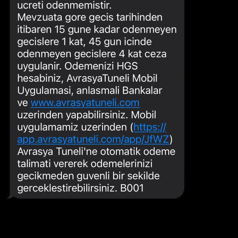 Yanlış Araca Gönderilen Hatalı Geçiş Ücreti Bildirimi
