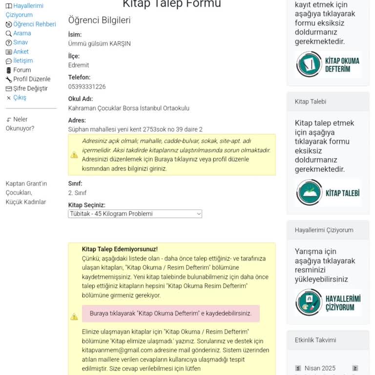 Kitap Alma Engelinin Giderilmesini İstiyorum