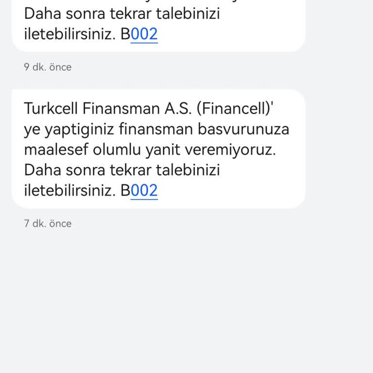 Financell Başvurumun Reddi Ve Taahhüt Bozma Kararı