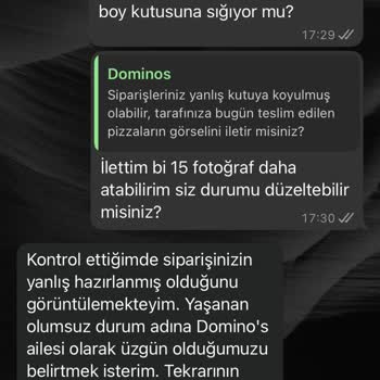 Domino's Pizza: Yanlış Boyut Ve Kalitesiz Malzeme
