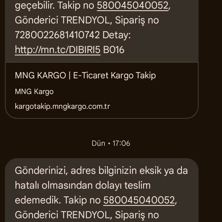 MNG Kargo Adres Hatası Ve İletişim Sorunu