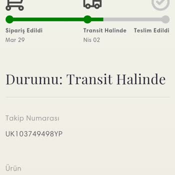 Ürün Yolda Kayıp Cevap Yok