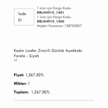 İade Edilemeyen Ayakkabı Ve Kargo Sorunu