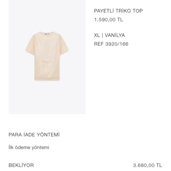 Zara'dan İade Edilmeyen Ücretler