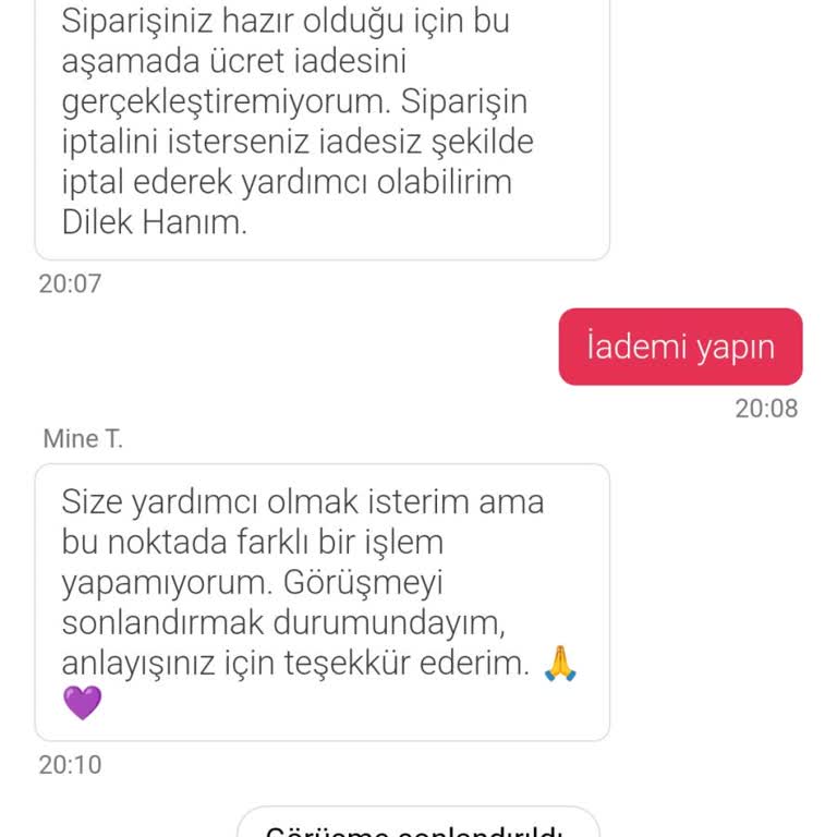 Yemek Teslimatında Hayal Kırıklığı