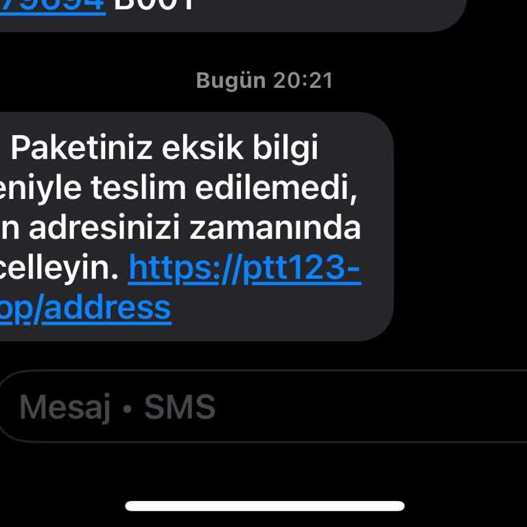 PTT Adına Gelen Sahte Mesajla Kişisel Bilgilerimin Kullanılması