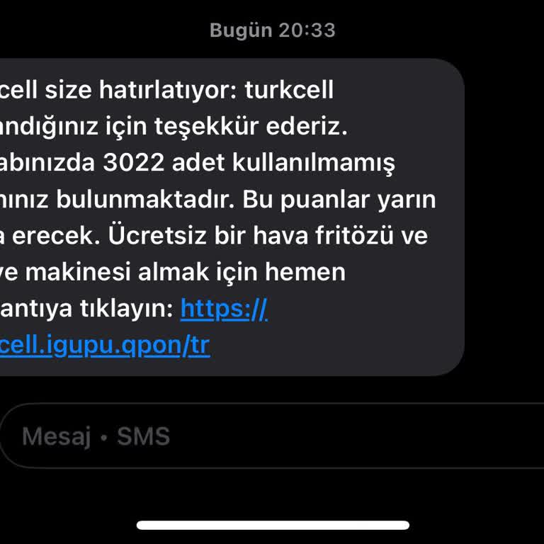 Turkcell Mesajı İle Yanıltıcı Puan Bildirimi