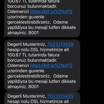 Türk Telekom'dan Sürekli Gelen Yanlış Borç Mesajları