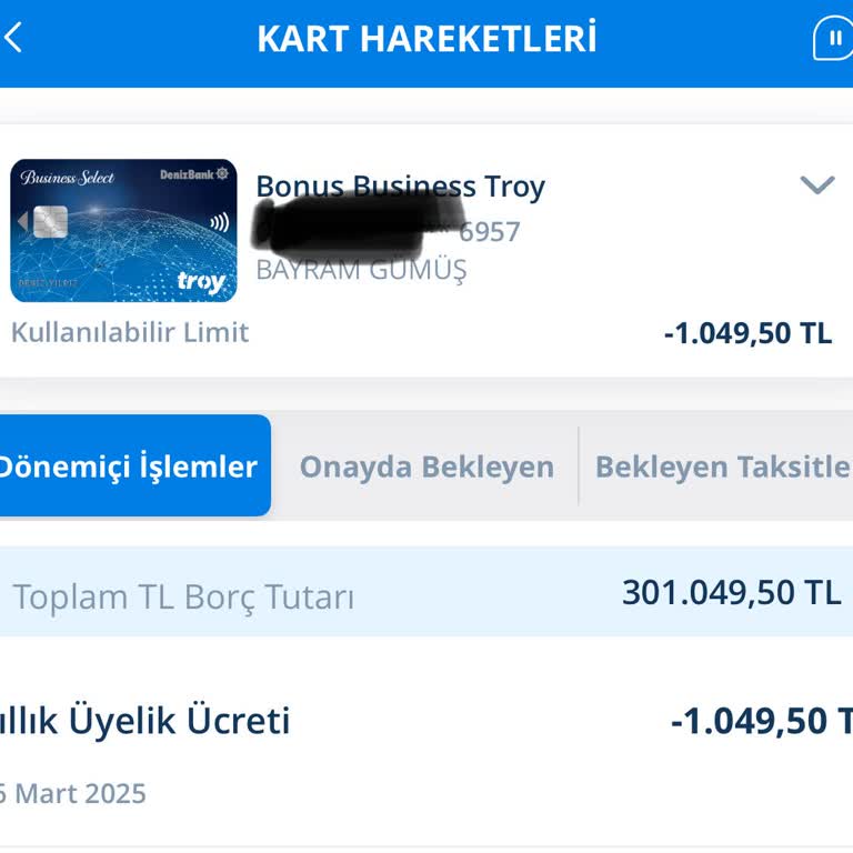Denizbank'tan Yıllık Üyelik Ücreti Şoku