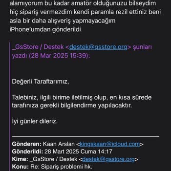 Sipariş İptali Ve Yetersiz İletişim Sorunu