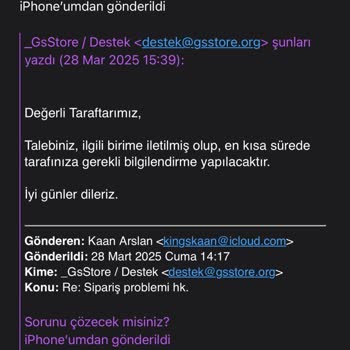 Sipariş İptali Ve Yetersiz İletişim Sorunu