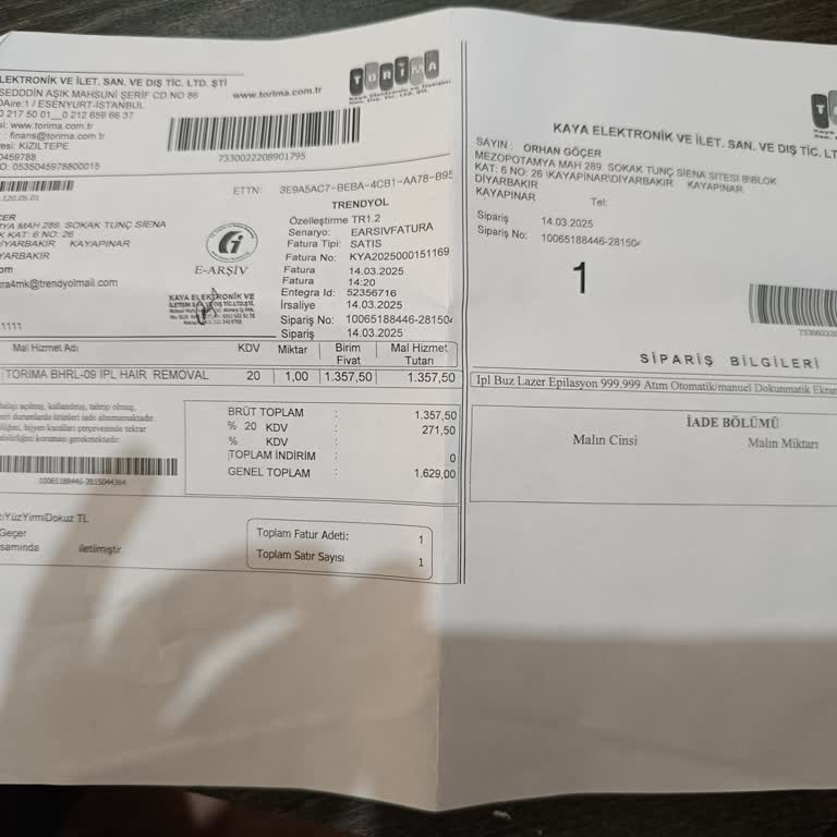 Torima Lazer Epilasyon Servis Sorunu
