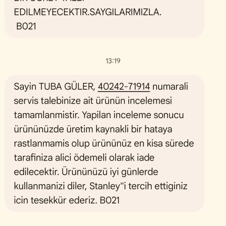 Stanley Termosun Sızdırma Sorunu Ve Yetersiz Müşteri Hizmeti