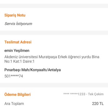 Kampüs İçine Teslimat Sorunu Ve İade Talebi