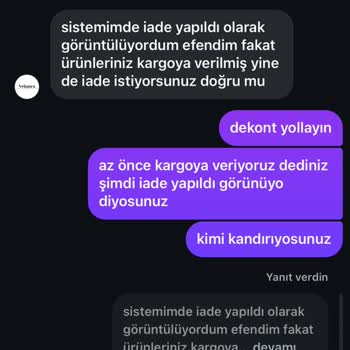 Velaura Satıcısından Sipariş Ve İade Sürecinde Yaşanan İletişim Sorunları