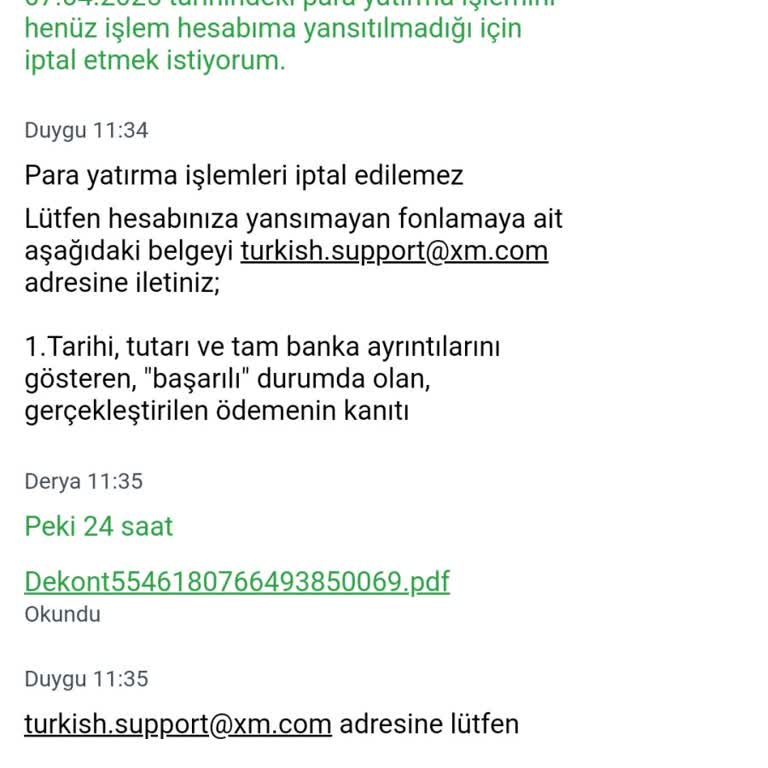XM Global'de Para Yatırma Sorunu Ve İletişimsizlik