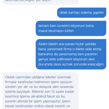 İptal Edilen Biletin Ücreti İade Edilmiyor