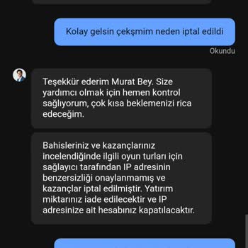 Çekim Talebi Reddedildi Ve Hesap Kapatıldı